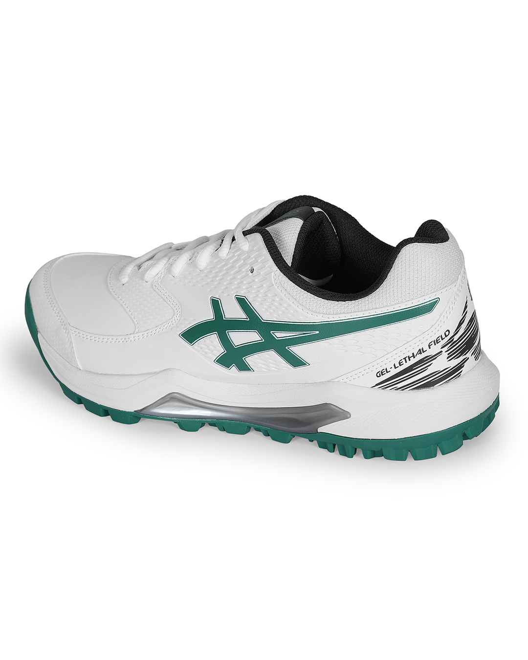 ASICS Gel Lethal Field 2 - Rubber Cricket Shoes - White/Jasper Green