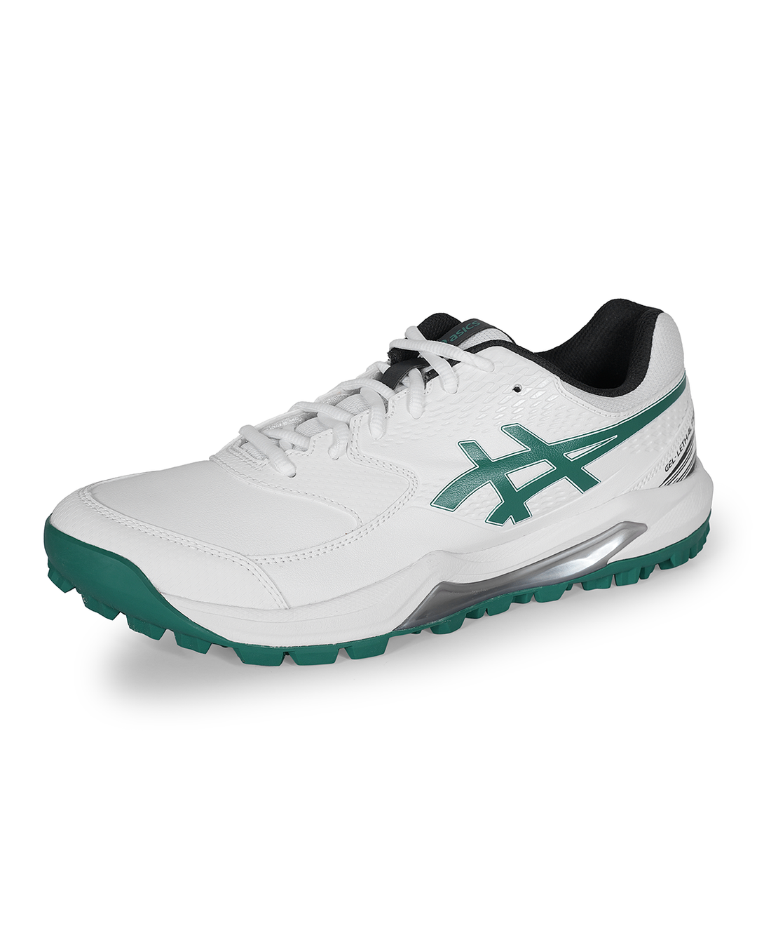 ASICS Gel Lethal Field 2 - Rubber Cricket Shoes - White/Jasper Green
