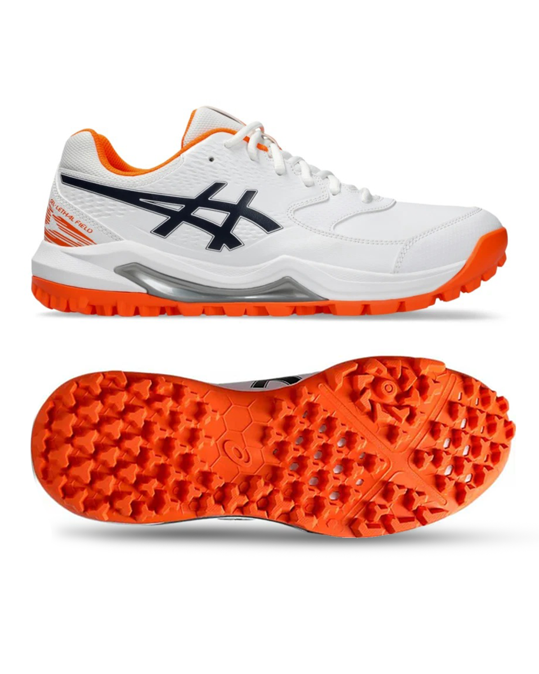 ASICS Gel Lethal Field - Rubber Cricket Shoes - White/Midnight