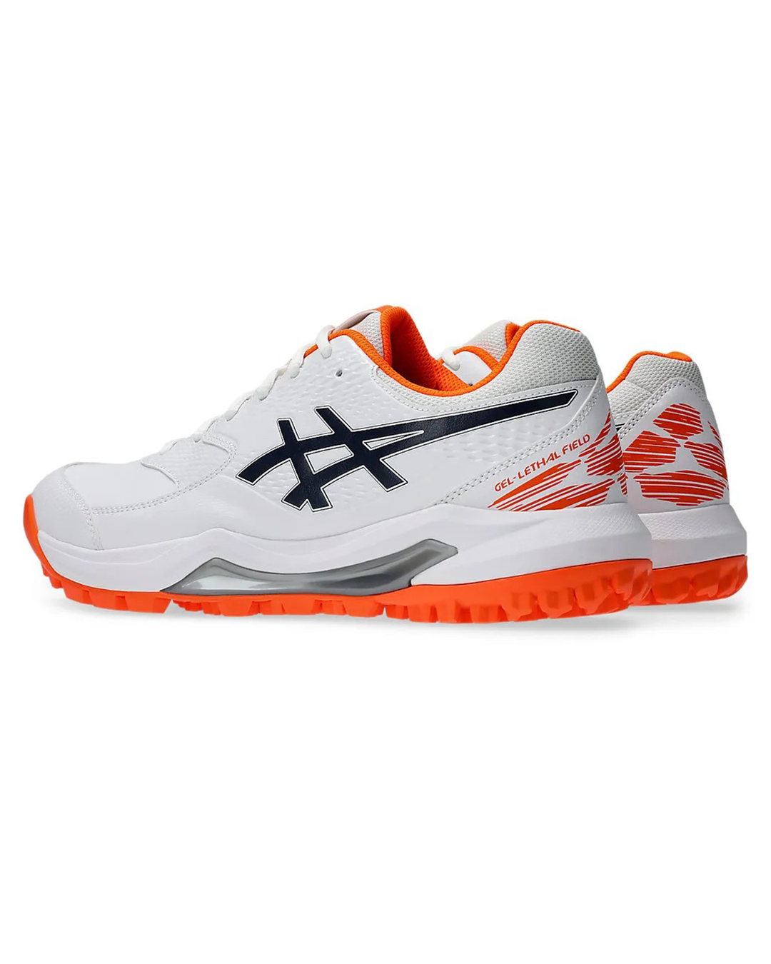 ASICS Gel Lethal Field 2 - Rubber Cricket Shoes - White/Midnight