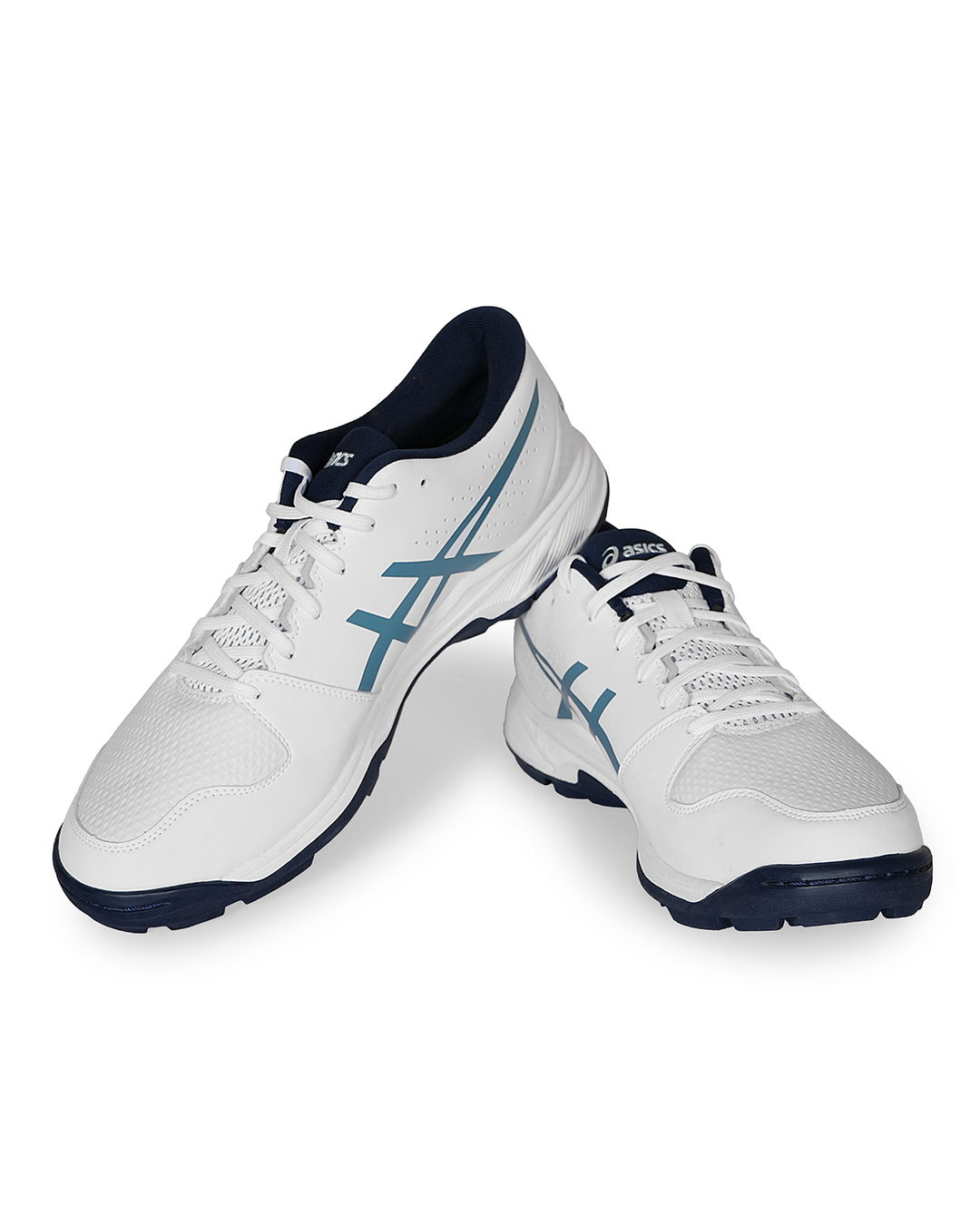 ASICS Gel Peake 2 - Rubber Cricket Shoes - White/Atlantis Blue
