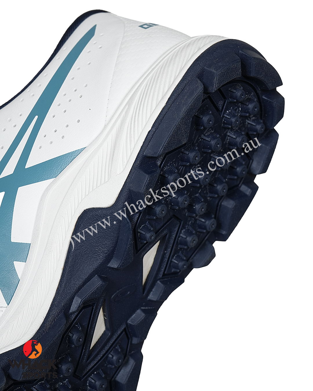 ASICS Gel Peake 2 - Rubber Cricket Shoes - White/Atlantis Blue