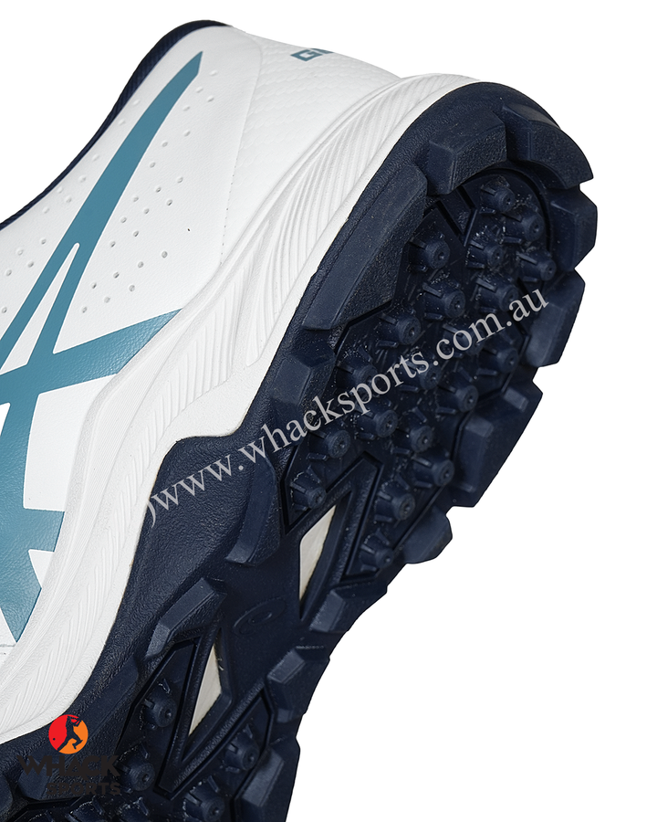 ASICS Gel Peake 2 - Rubber Cricket Shoes - White/Atlantis Blue