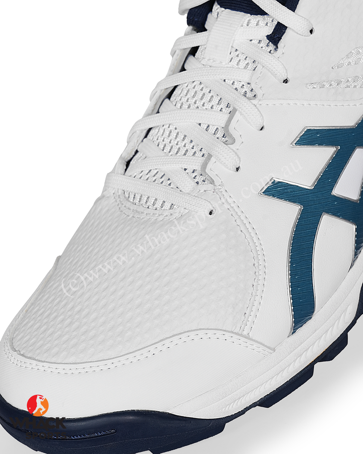 ASICS Gel Peake 2 - Rubber Cricket Shoes - White/Atlantis Blue