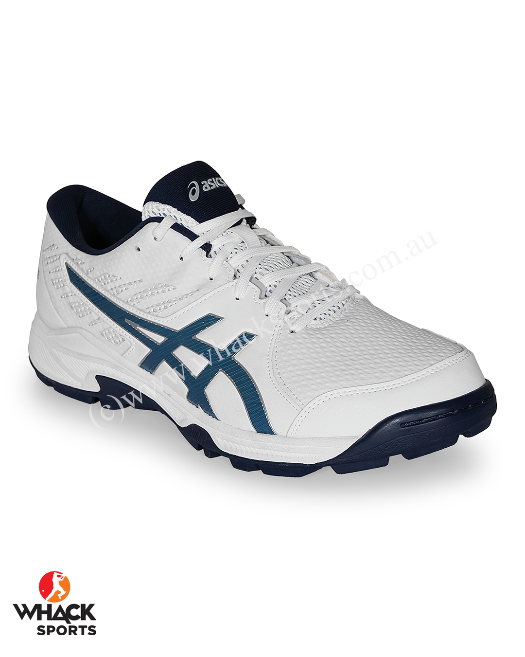 ASICS Gel Peake 2 - Rubber Cricket Shoes - White/Atlantis Blue