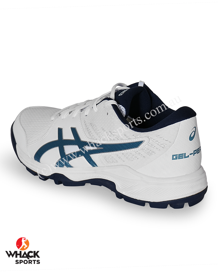 ASICS Gel Peake 2 - Rubber Cricket Shoes - White/Atlantis Blue