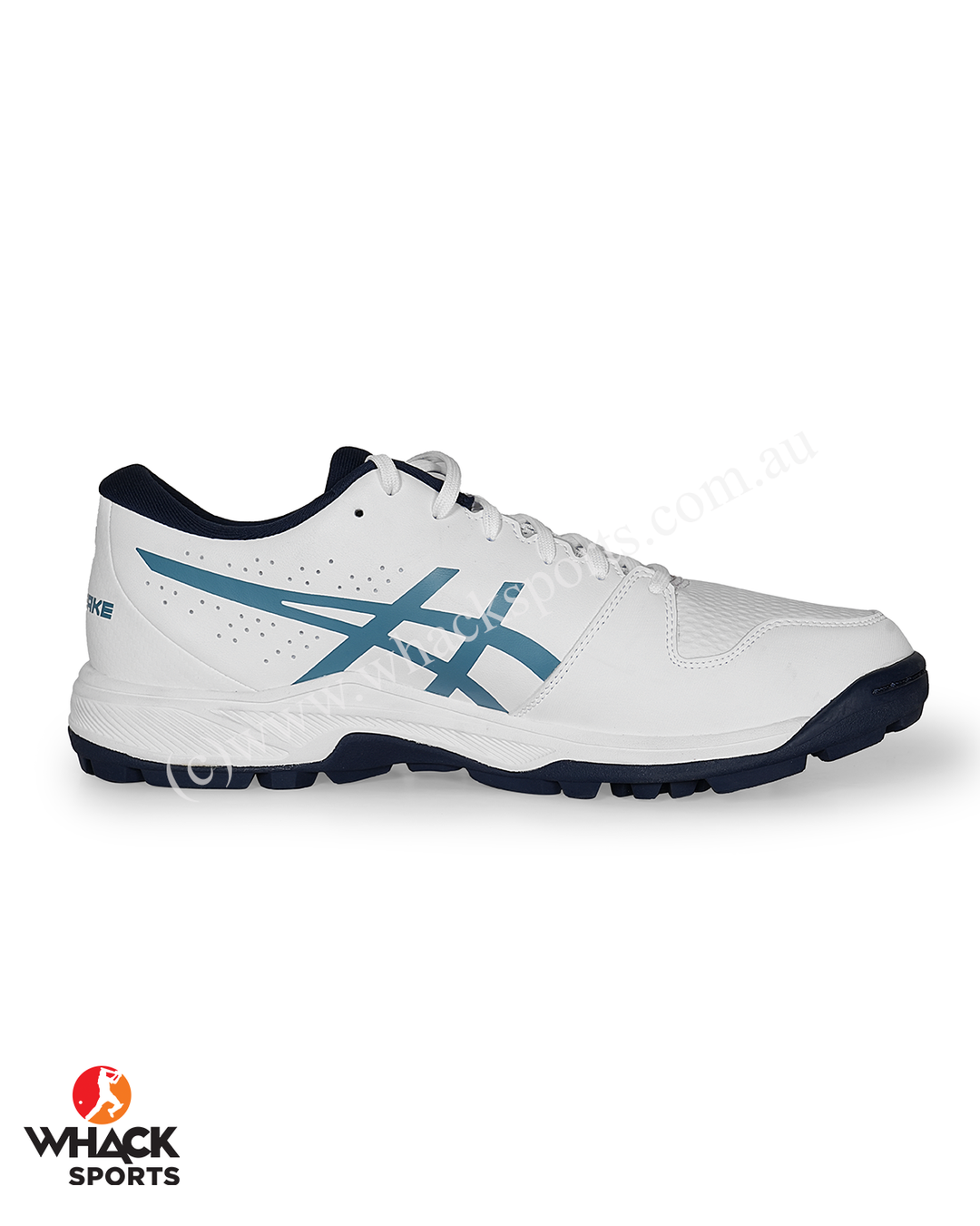 ASICS Gel Peake 2 - Rubber Cricket Shoes - White/Atlantis Blue