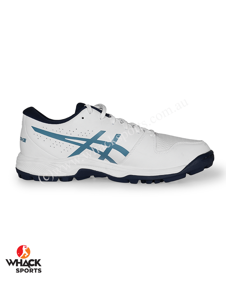 ASICS Gel Peake 2 - Rubber Cricket Shoes - White/Atlantis Blue