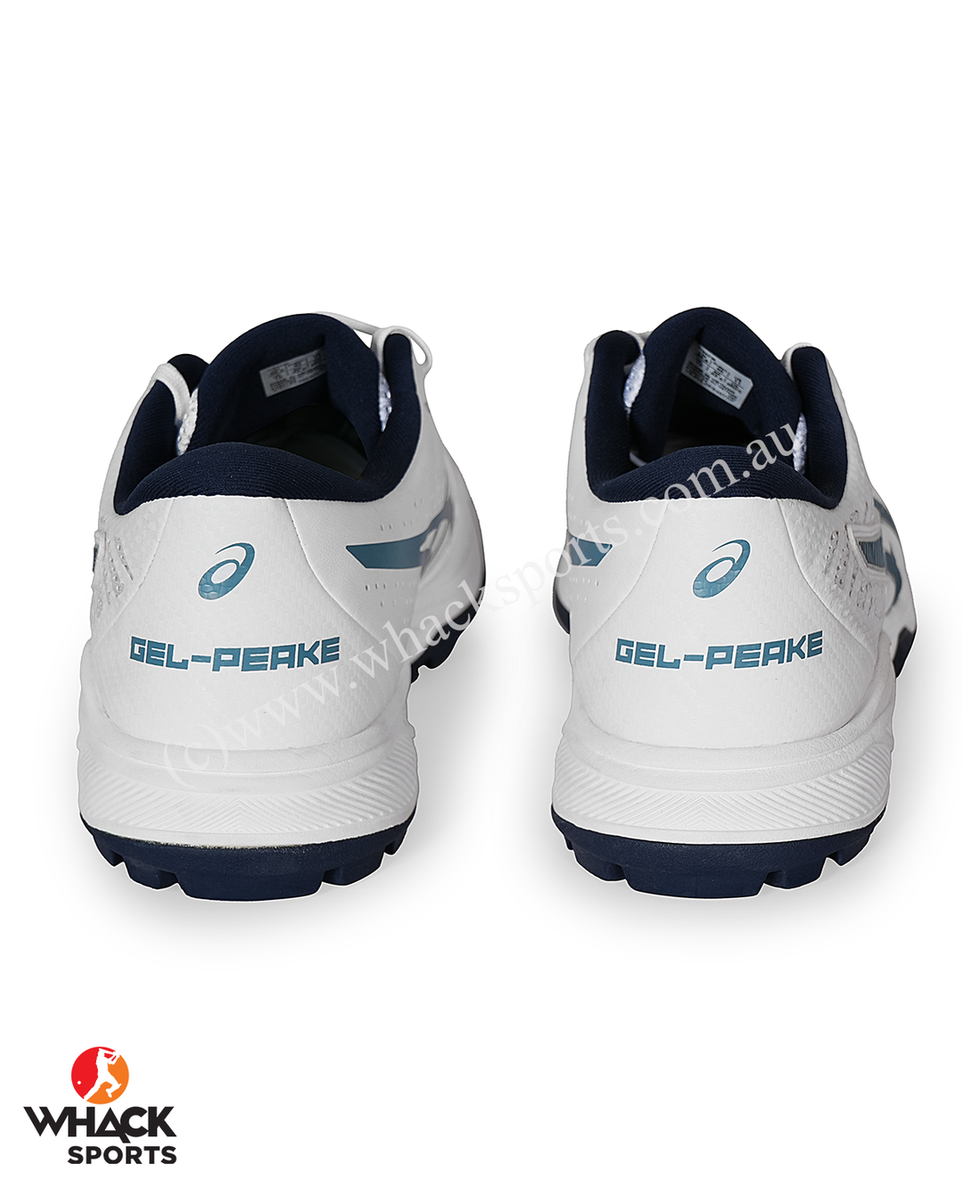ASICS Gel Peake 2 - Rubber Cricket Shoes - White/Atlantis Blue