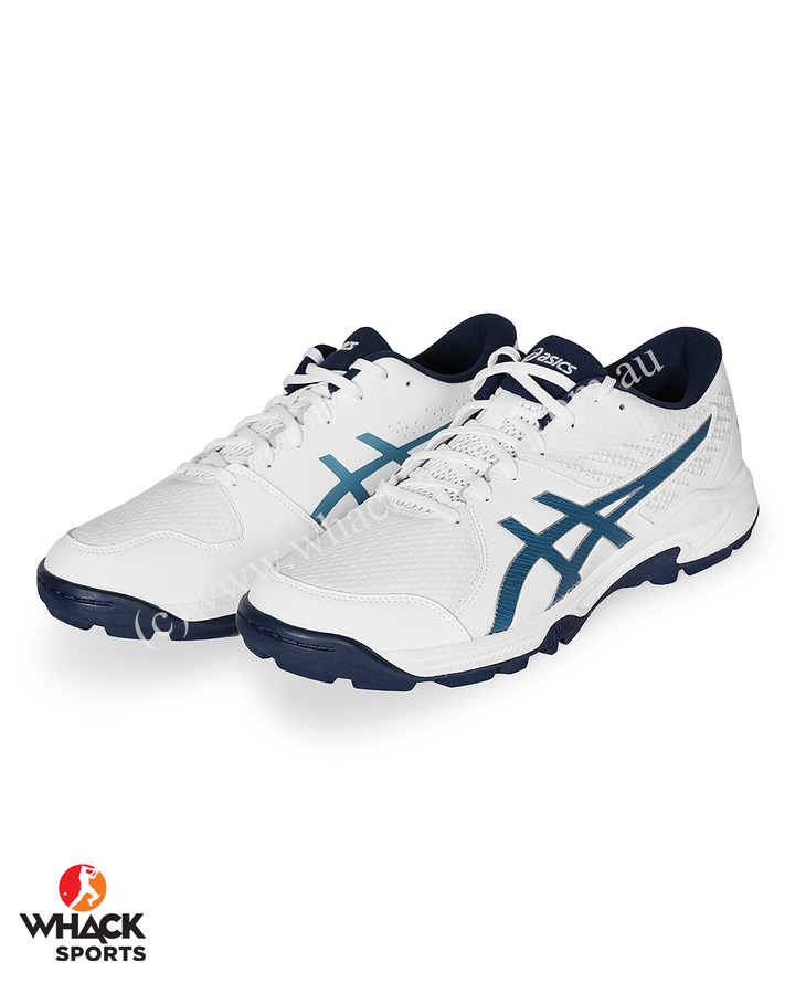 ASICS Gel Peake 2 - Rubber Cricket Shoes - White/Atlantis Blue