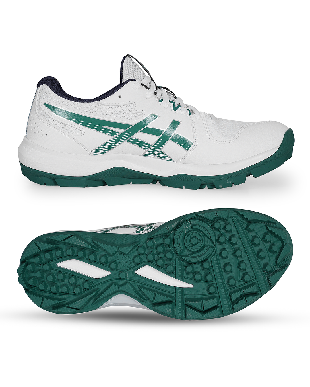 ASICS Gel Peake 3 - Rubber Cricket Shoes - Jasper Green/White
