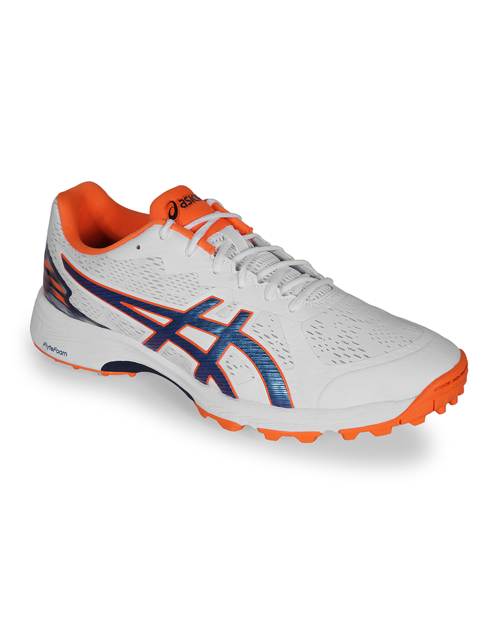 ASICS Quick Single Cricket Shoes - Steel Spikes - White/Midnight