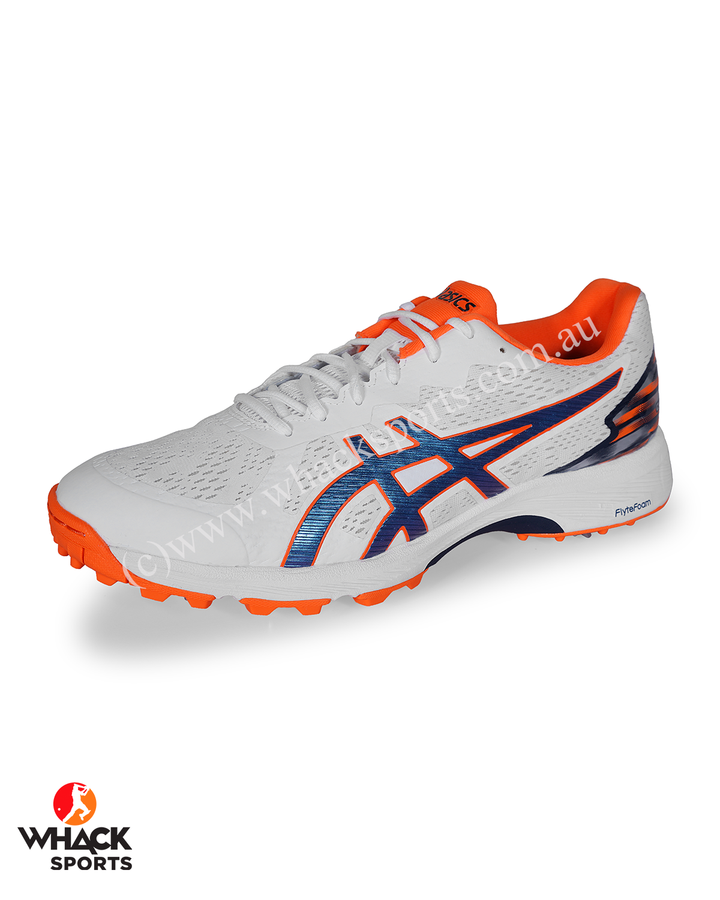 ASICS Quick Single Cricket Shoes - Steel Spikes - White/Midnight