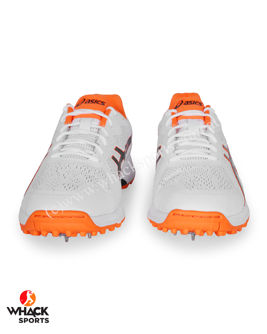 ASICS Quick Single Cricket Shoes - Steel Spikes - White/Midnight