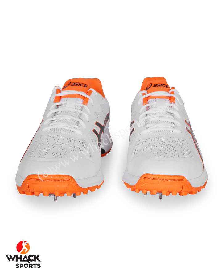 ASICS Quick Single Cricket Shoes - Steel Spikes - White/Midnight