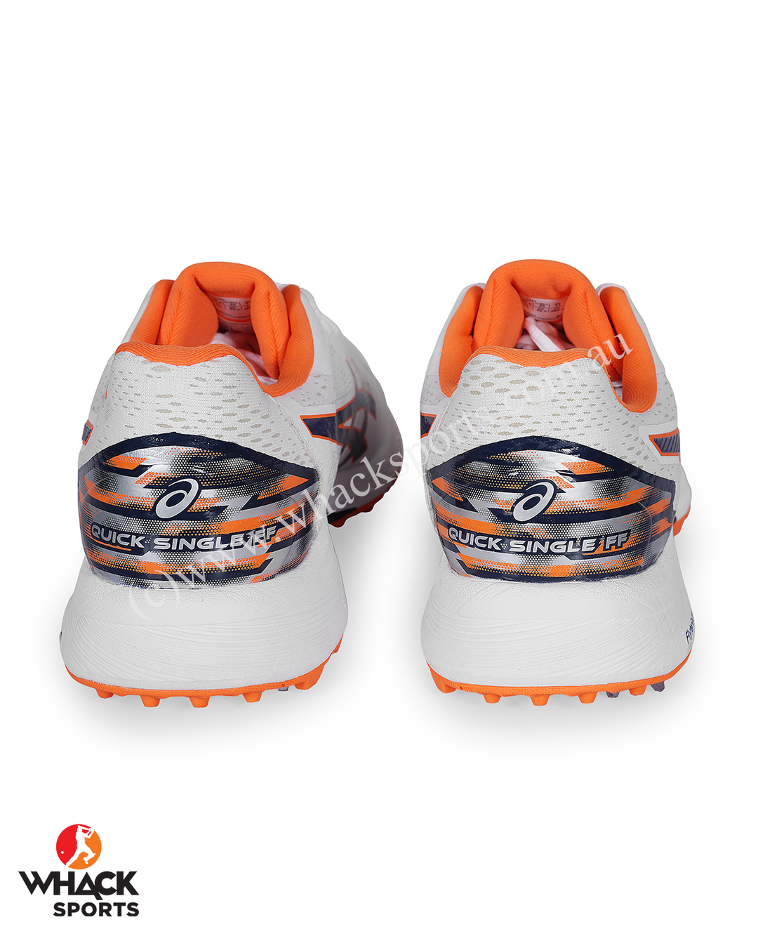 ASICS Quick Single Cricket Shoes - Steel Spikes - White/Midnight