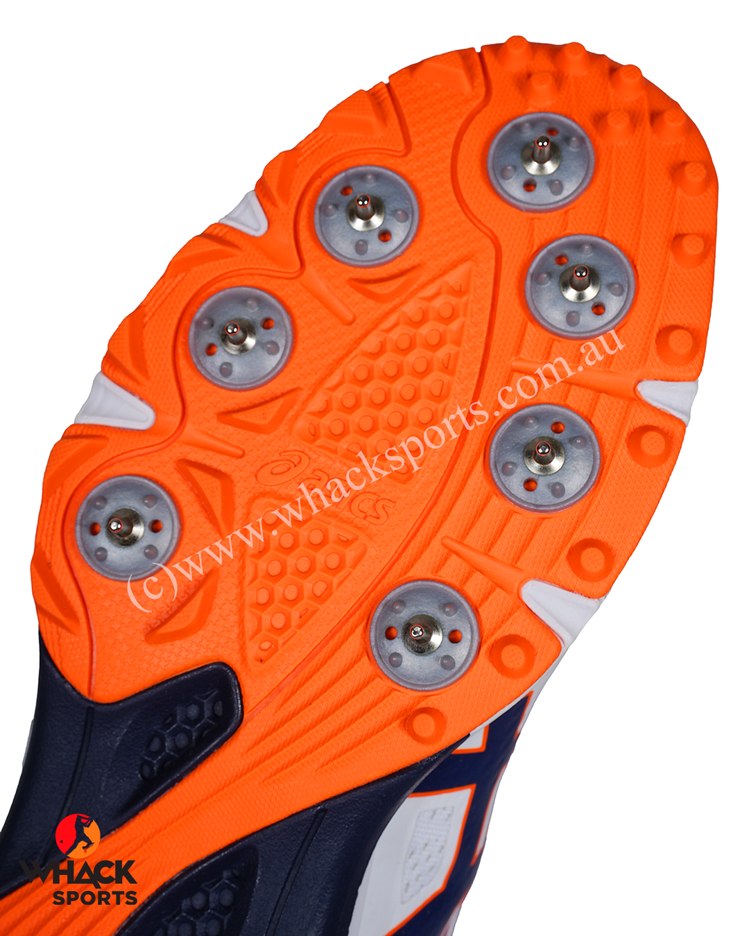 ASICS Quick Single Cricket Shoes - Steel Spikes - White/Midnight