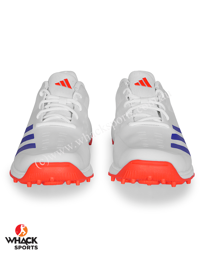 Adidas Adizero 22 YDS Cricket Shoes - Steel Spikes - Blue/Orange
