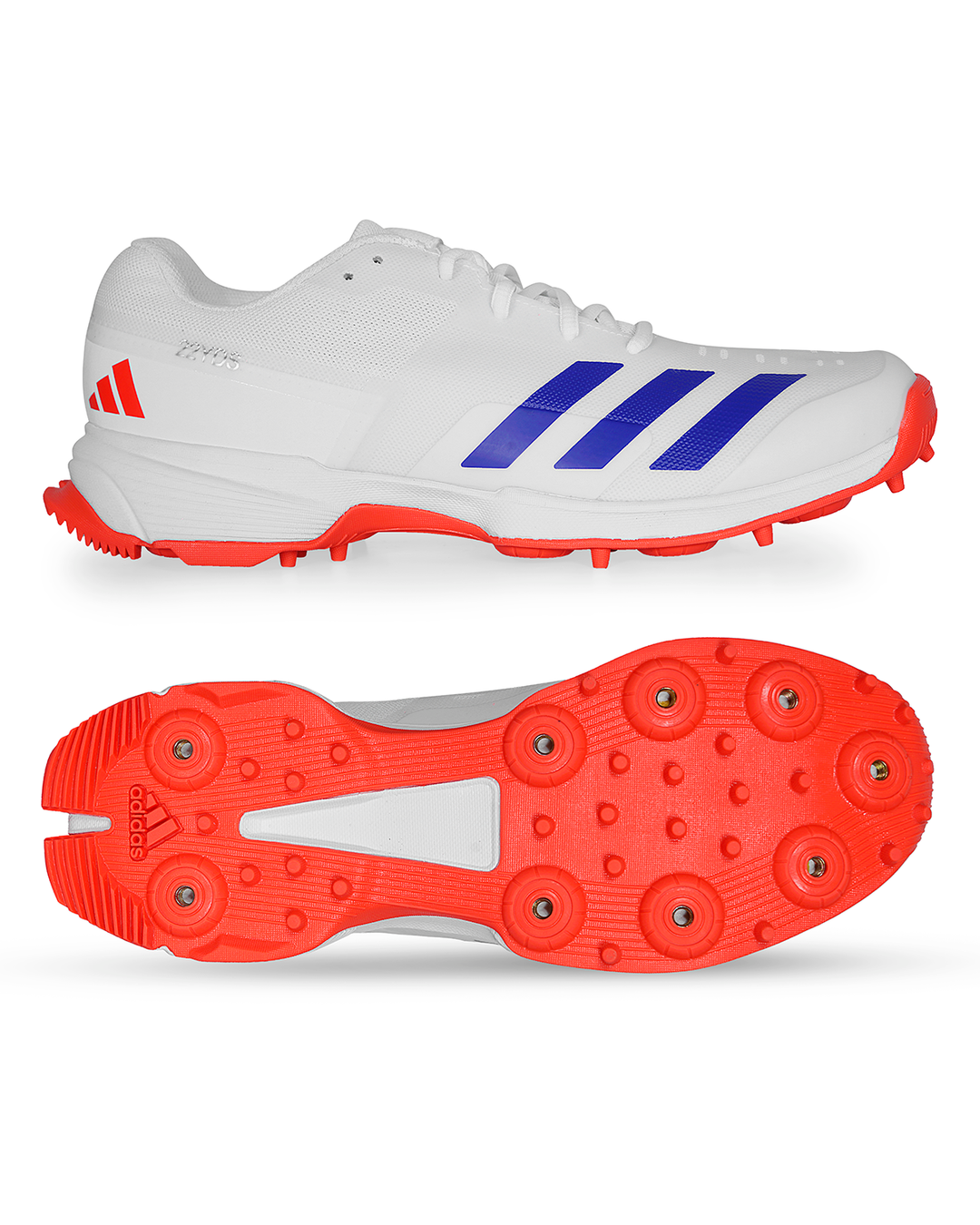 Adidas Adizero 22 YDS Cricket Shoes - Steel Spikes - Blue/Orange