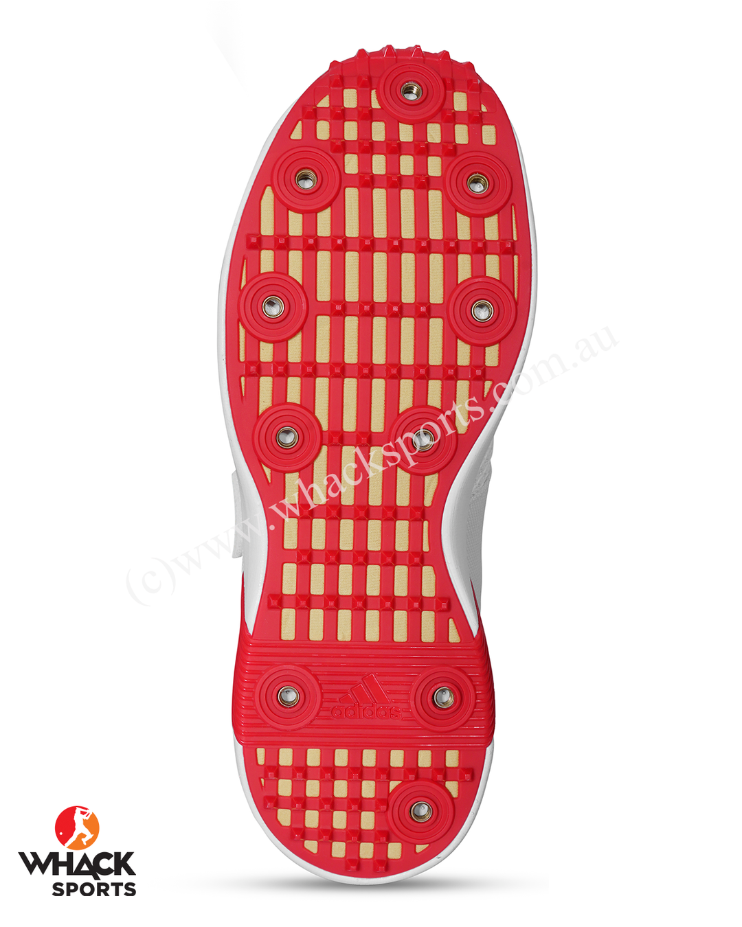 Adidas IH8163 Adipower Vector Cricket Shoes - Steel Spikes - Red/Gold