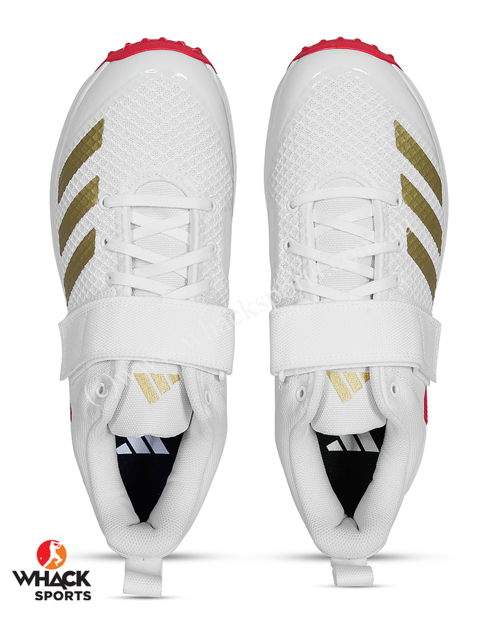 Adidas IH8163 Adipower Vector Cricket Shoes - Steel Spikes - Red/Gold