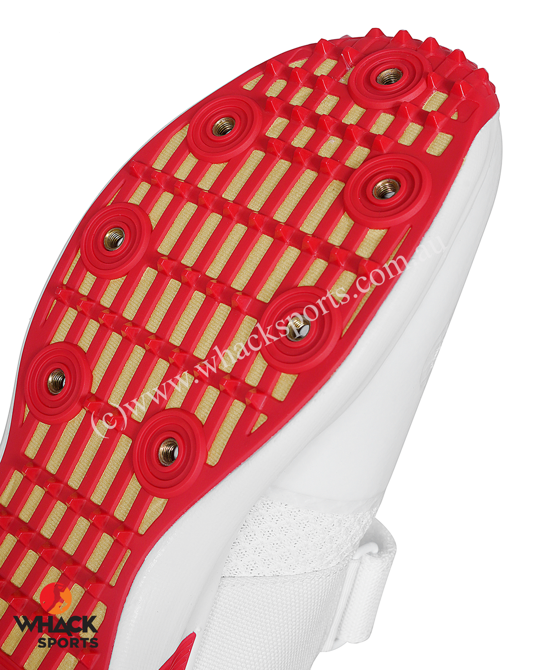 Adidas IH8163 Adipower Vector Cricket Shoes - Steel Spikes - Red/Gold