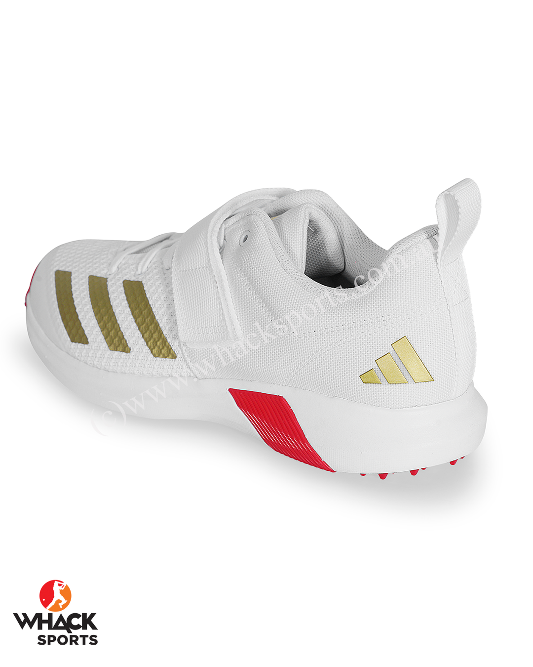 Adidas IH8163 Adipower Vector Cricket Shoes - Steel Spikes - Red/Gold