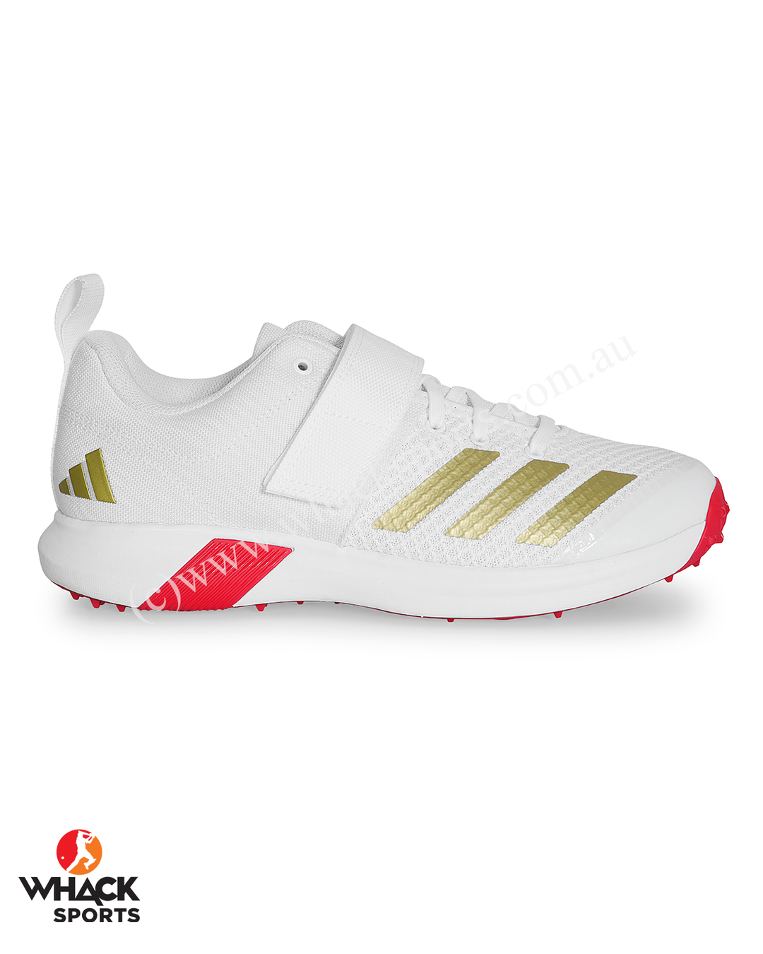 Adidas IH8163 Adipower Vector Cricket Shoes - Steel Spikes - Red/Gold