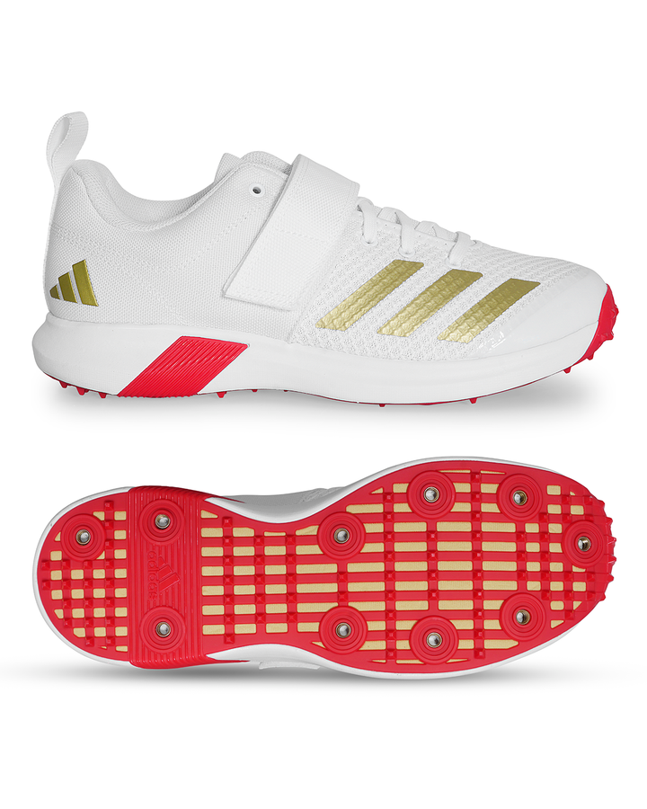 Adidas IH8163 Adipower Vector Cricket Shoes - Steel Spikes - Red/Gold