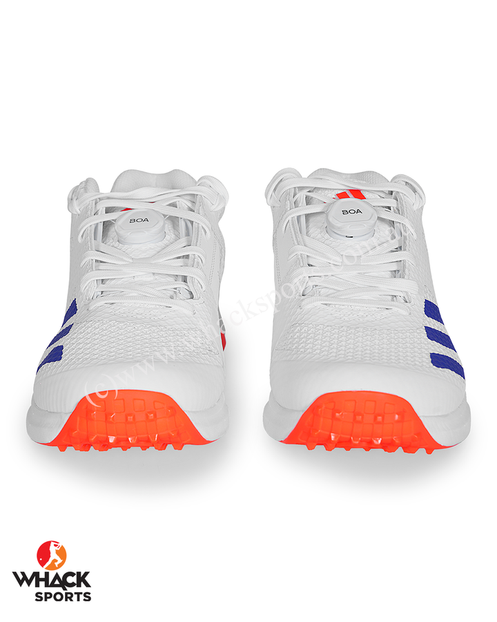 Adidas Adipower Vector Mid Cricket Shoes - Steel Spikes - Blue/Orange