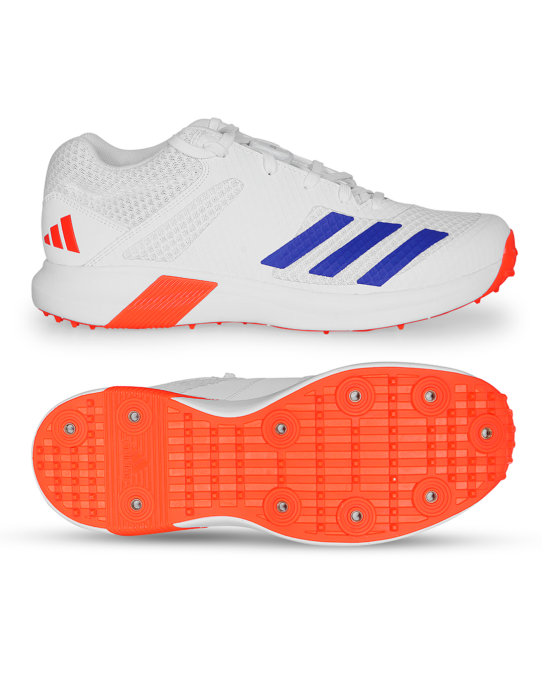 Adidas Adipower Vector Mid Cricket Shoes - Steel Spikes - Blue/Orange