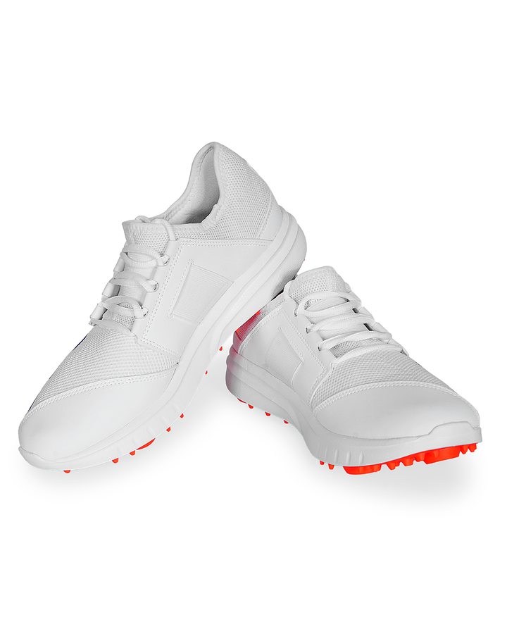 Adidas Howzat Junior Cricket Shoes - Steel Spikes - Blue/Orange