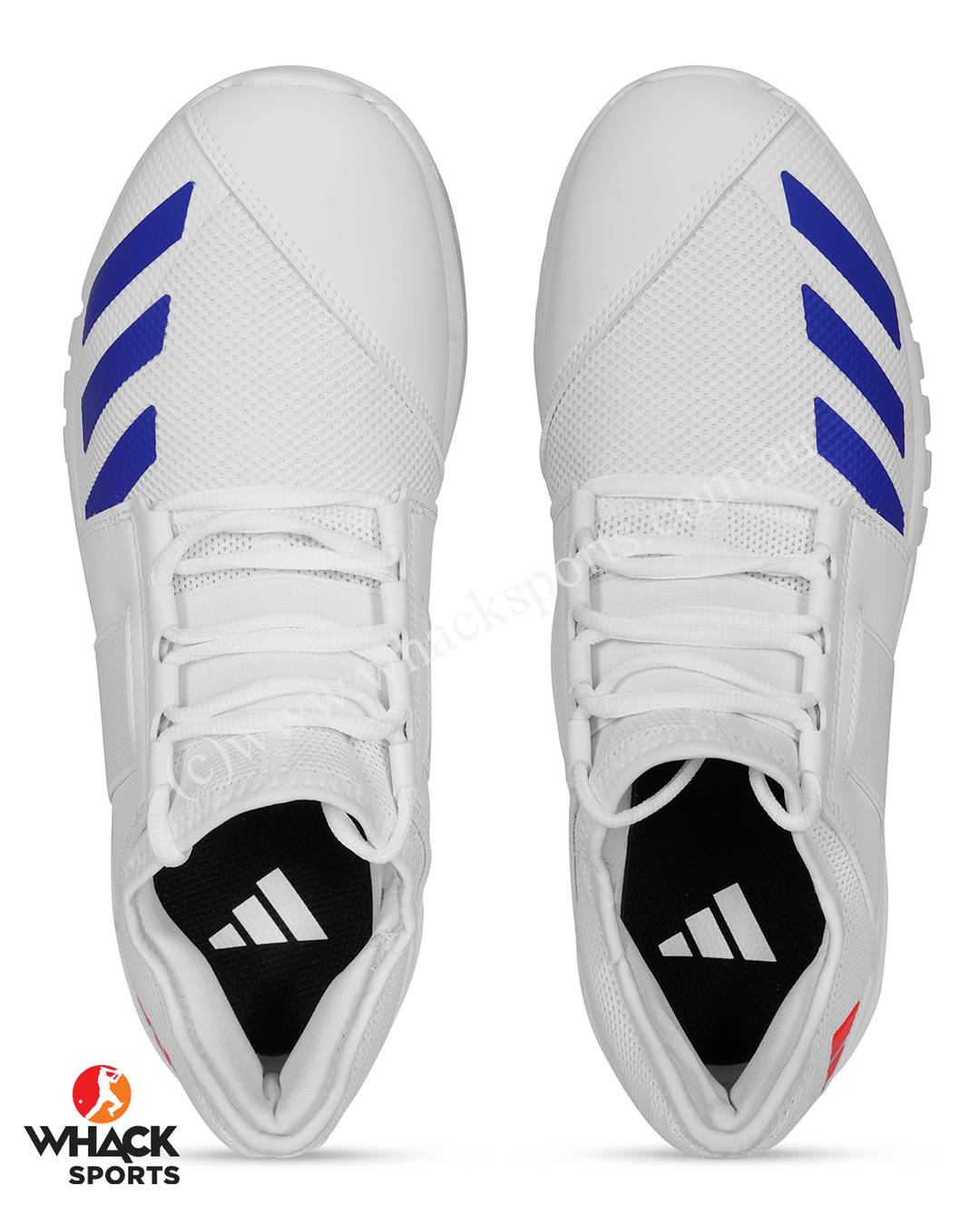 Adidas Howzat Junior Cricket Shoes - Steel Spikes - Blue/Orange