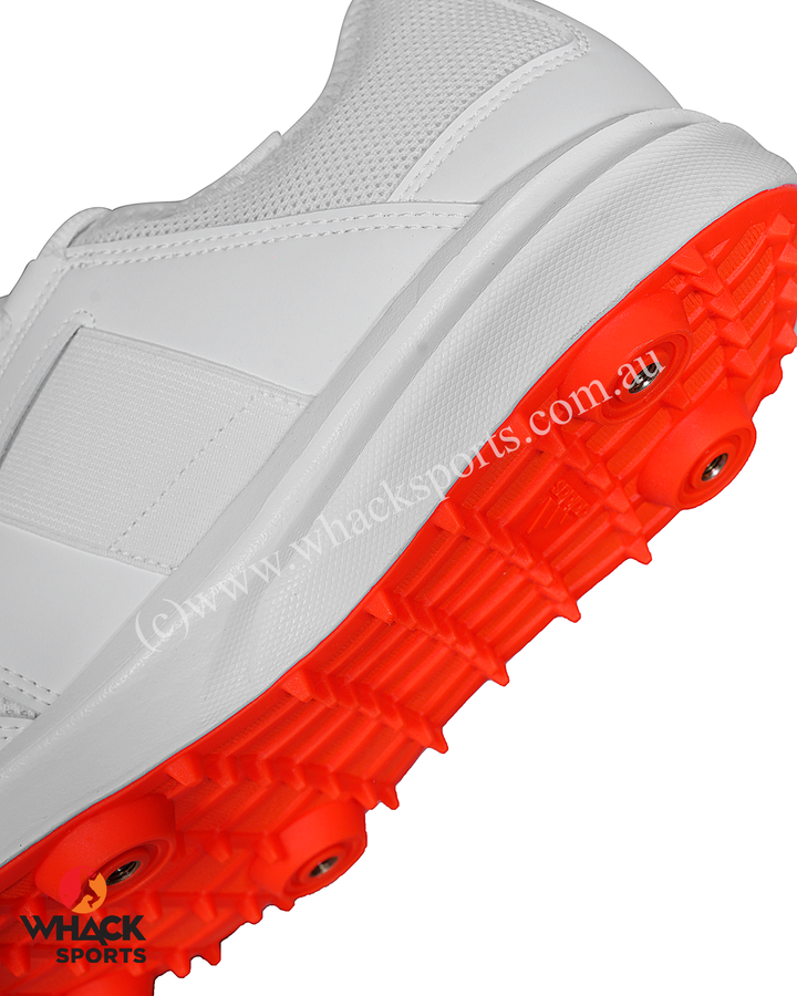 Adidas Howzat Junior Cricket Shoes - Steel Spikes - Blue/Orange