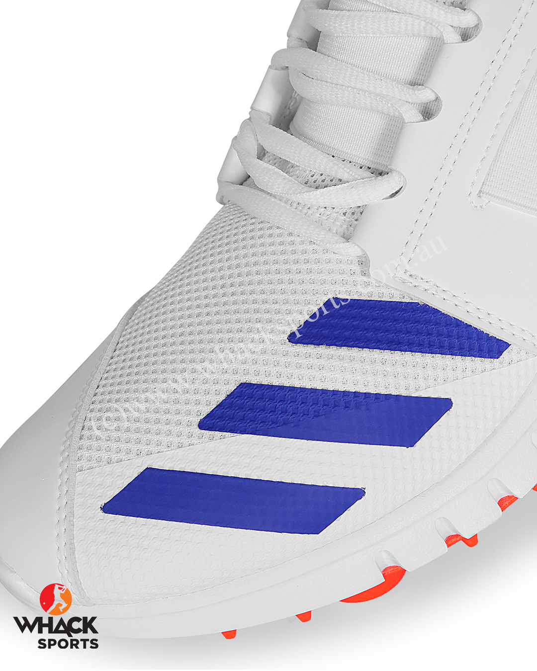 Adidas Howzat Junior Cricket Shoes - Steel Spikes - Blue/Orange