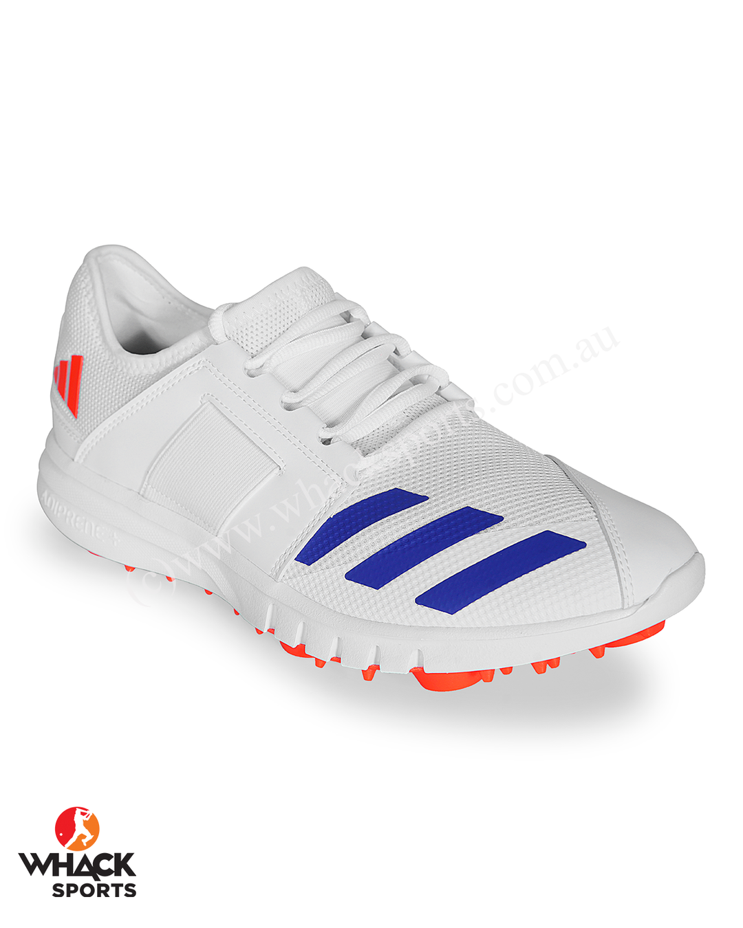 Adidas Howzat Junior Cricket Shoes - Steel Spikes - Blue/Orange