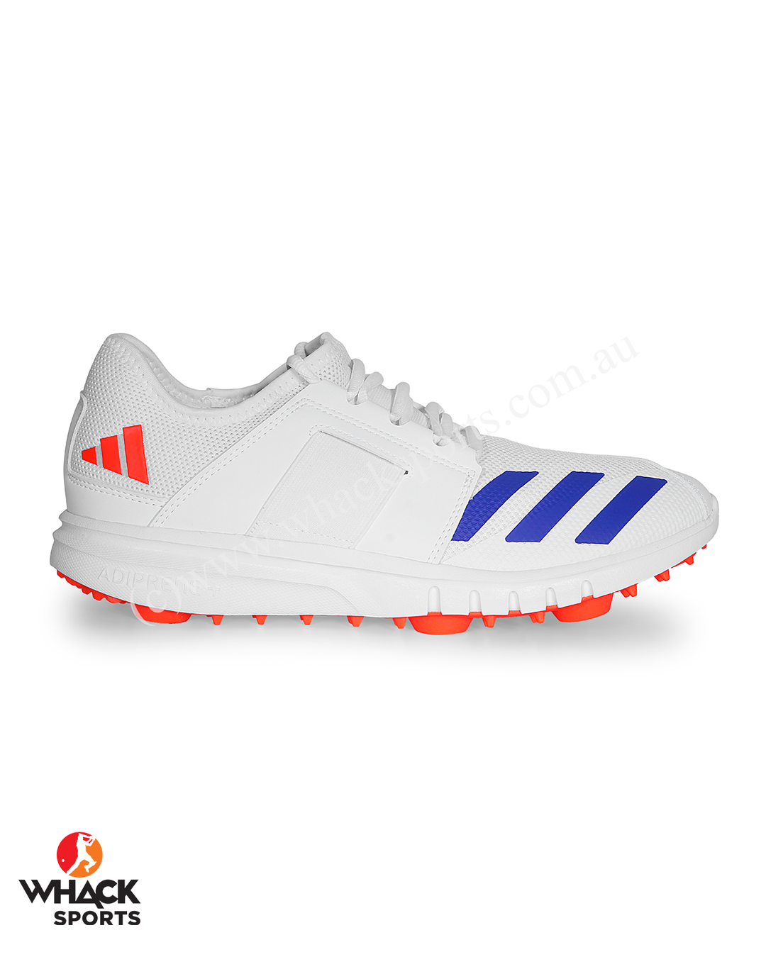 Adidas Howzat Junior Cricket Shoes - Steel Spikes - Blue/Orange