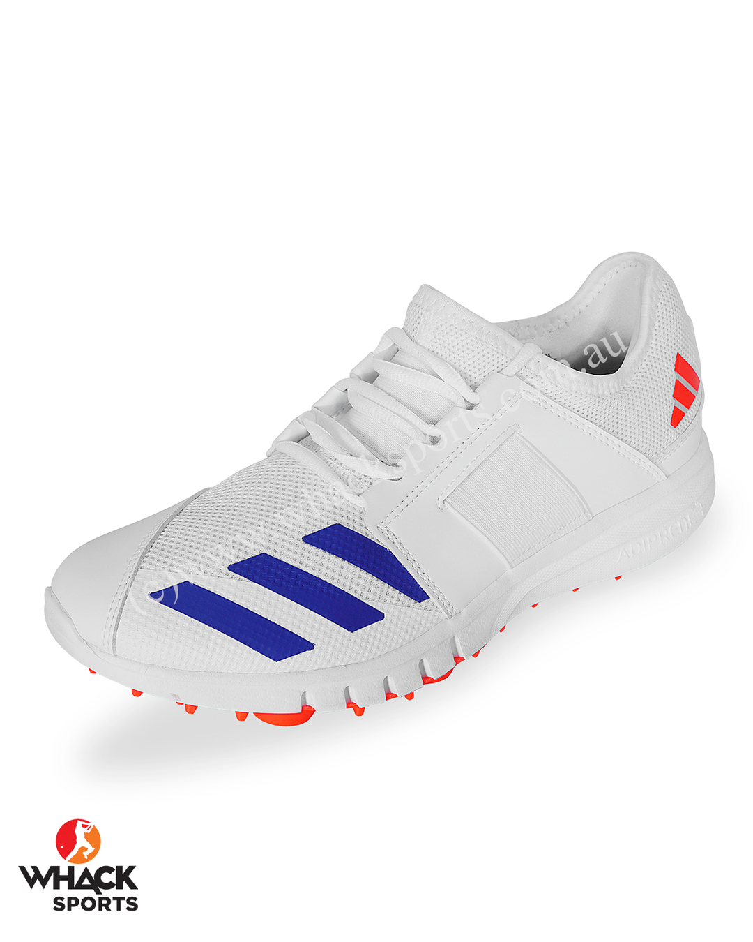 Adidas Howzat Junior Cricket Shoes - Steel Spikes - Blue/Orange