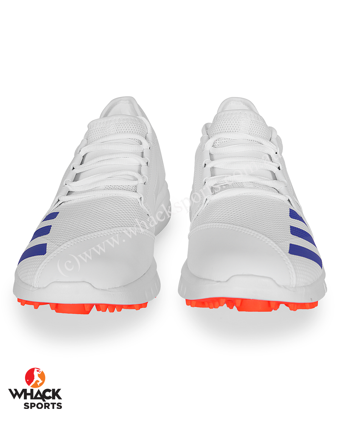 Adidas Howzat Junior Cricket Shoes - Steel Spikes - Blue/Orange