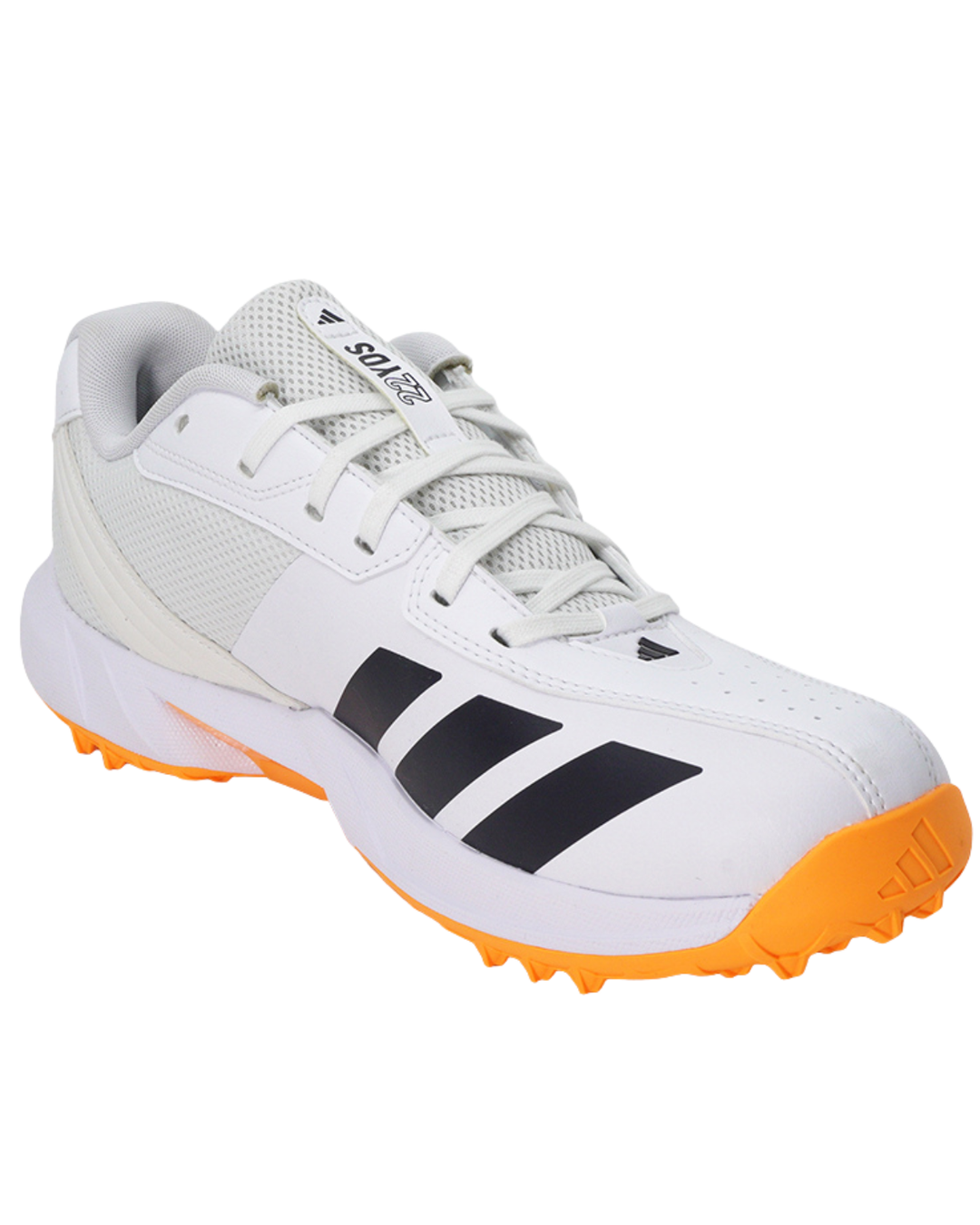 Adidas JQ8542 22 YDS - Rubber Cricket Shoes - White/Aurora Onix/Lucid Tangerine