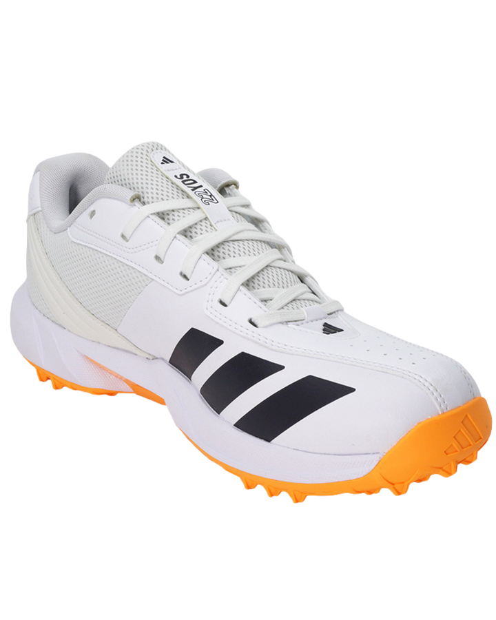 Adidas JQ8542 22 YDS - Rubber Cricket Shoes - White/Aurora Onix/Lucid Tangerine