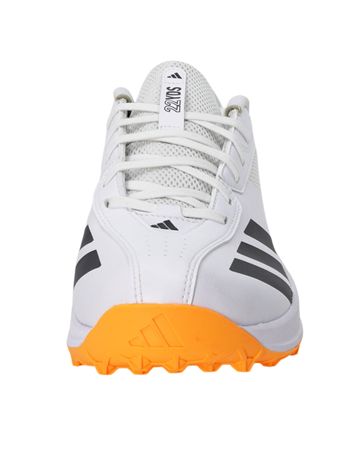 Adidas JQ8542 22 YDS - Rubber Cricket Shoes - White/Aurora Onix/Lucid Tangerine