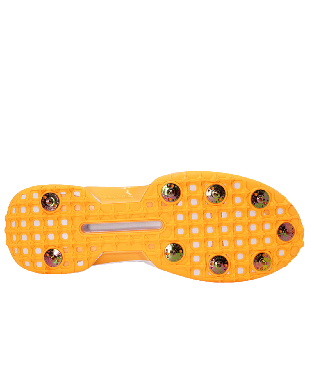 Adidas JQ8545 22 YDS Cricket Shoes - Steel Spikes - White/Aurora Onix/Lucid Tangerine