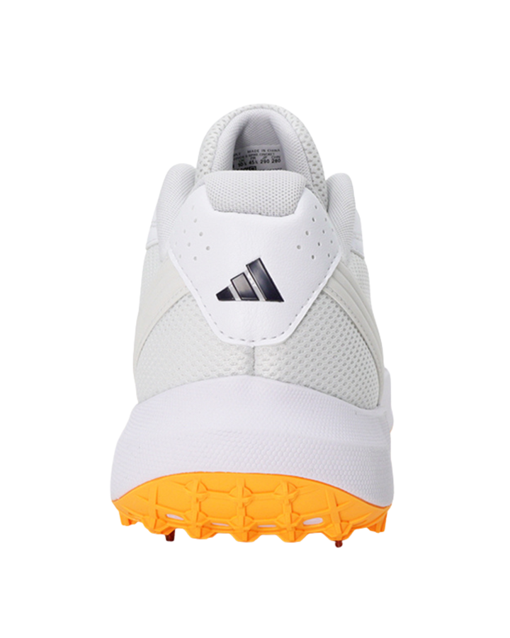 Adidas JQ8545 22 YDS Cricket Shoes - Steel Spikes - White/Aurora Onix/Lucid Tangerine