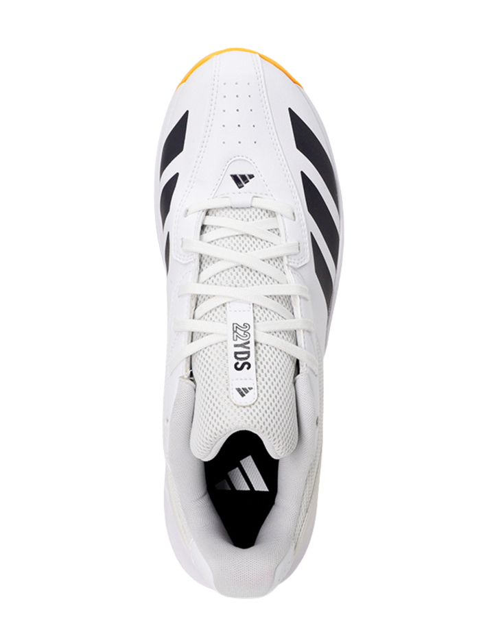 Adidas JQ8545 22 YDS Cricket Shoes - Steel Spikes - White/Aurora Onix/Lucid Tangerine