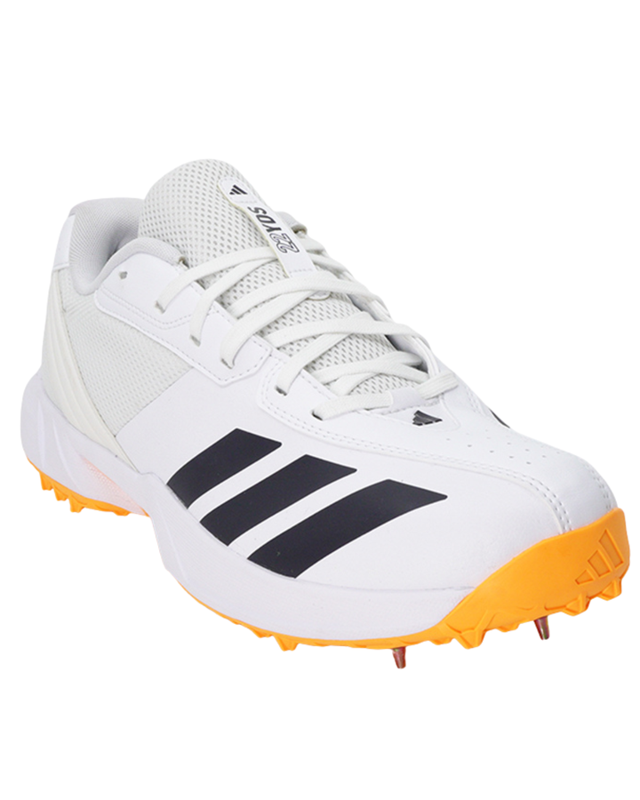 Adidas JQ8545 22 YDS Cricket Shoes - Steel Spikes - White/Aurora Onix/Lucid Tangerine
