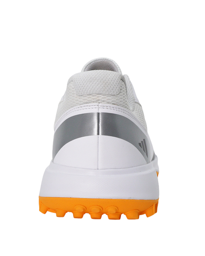 Adidas JQ8547 Howzat - Rubber Cricket Shoes - White/Aurora Onix/Lucid Tangerine