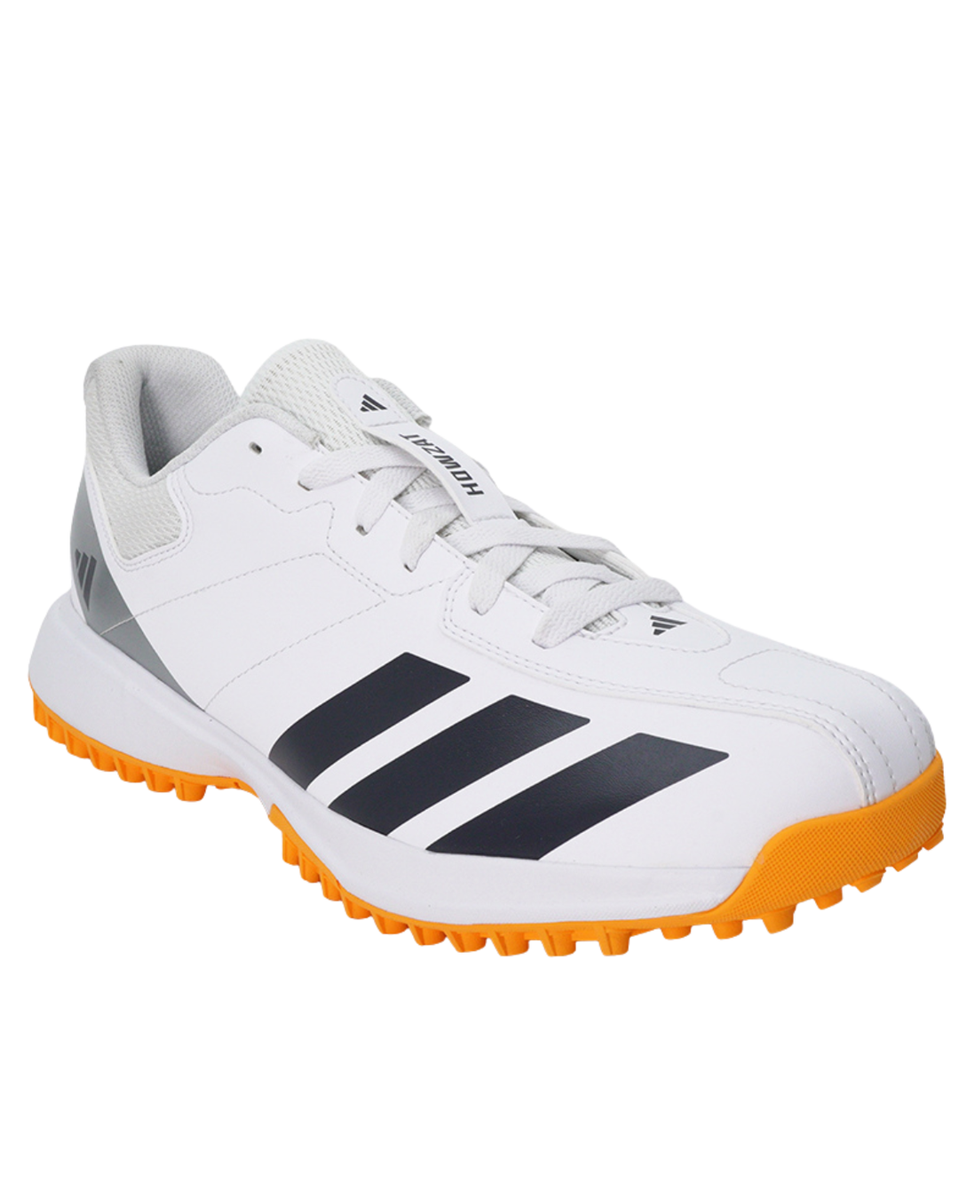 Adidas JQ8547 Howzat - Rubber Cricket Shoes - White/Aurora Onix/Lucid Tangerine