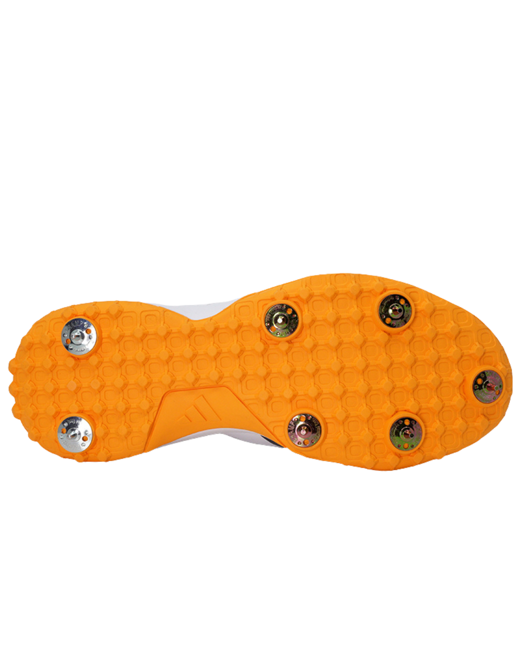 Adidas JQ8550 Howzat Cricket Shoes - Steel Spikes - White/Aurora Onix/Lucid Tangerine