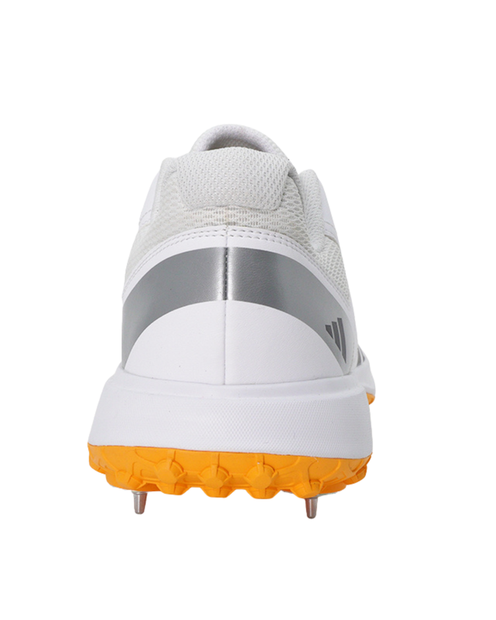 Adidas JQ8550 Howzat Cricket Shoes - Steel Spikes - White/Aurora Onix/Lucid Tangerine
